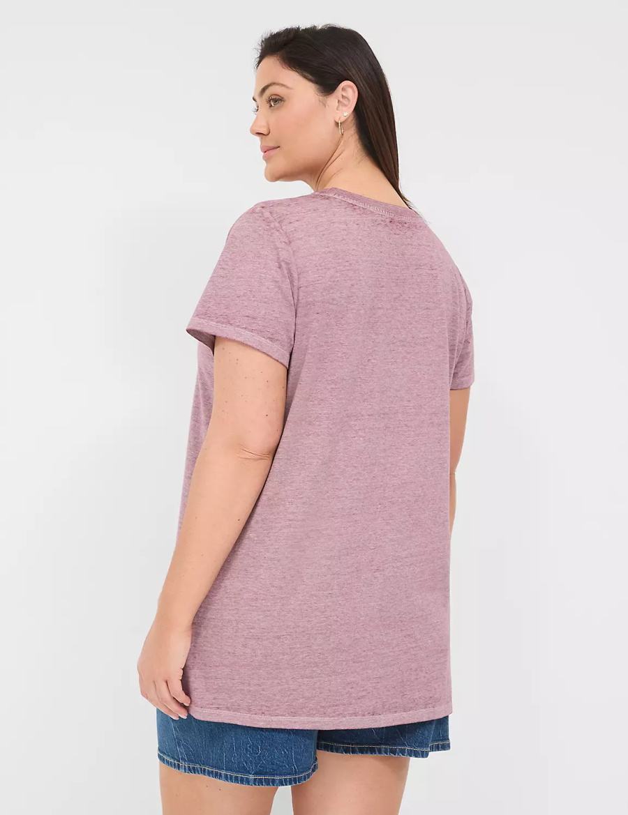 Lane Bryant Blessed Graphic Tee Women T Shirts Deep Purple | PEU4283XT