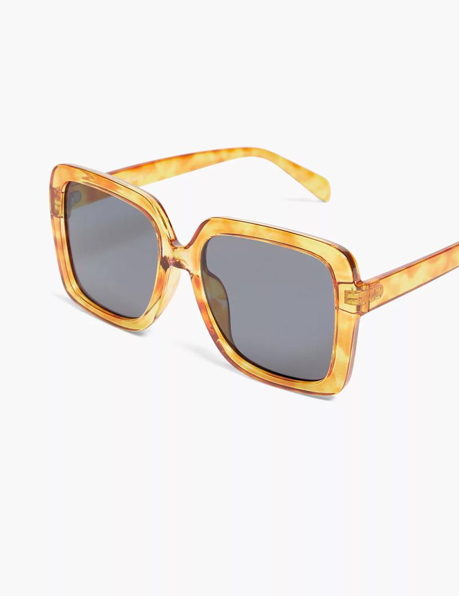 Lane Bryant Blonde Tortoiseshell Print Square Women Sunglasses Yellow | EIR9184CG