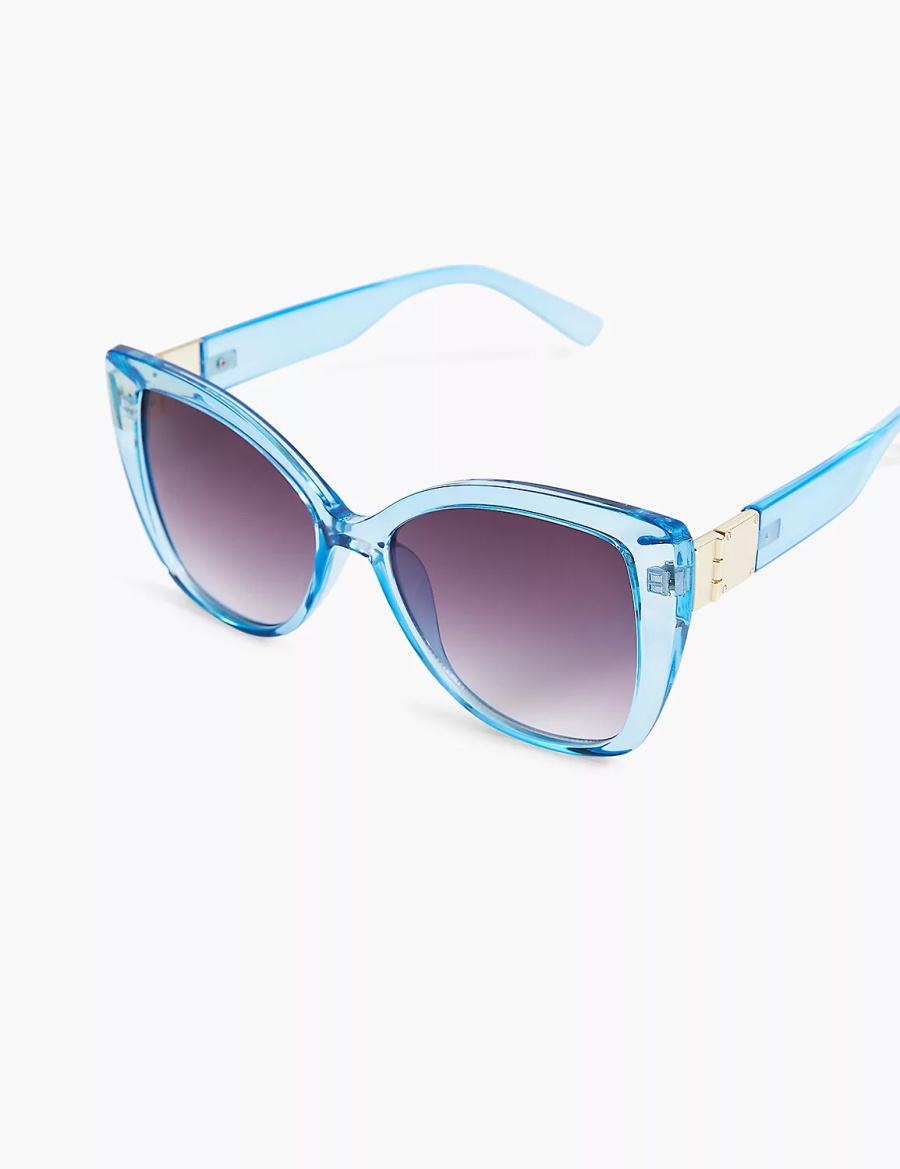 Lane Bryant Blue Cateye Women Sunglasses Blue | TCN2064YQ