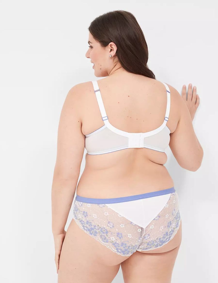 Lane Bryant Boost Plunge With Lace Women Bralettes White | GYG2548OQ