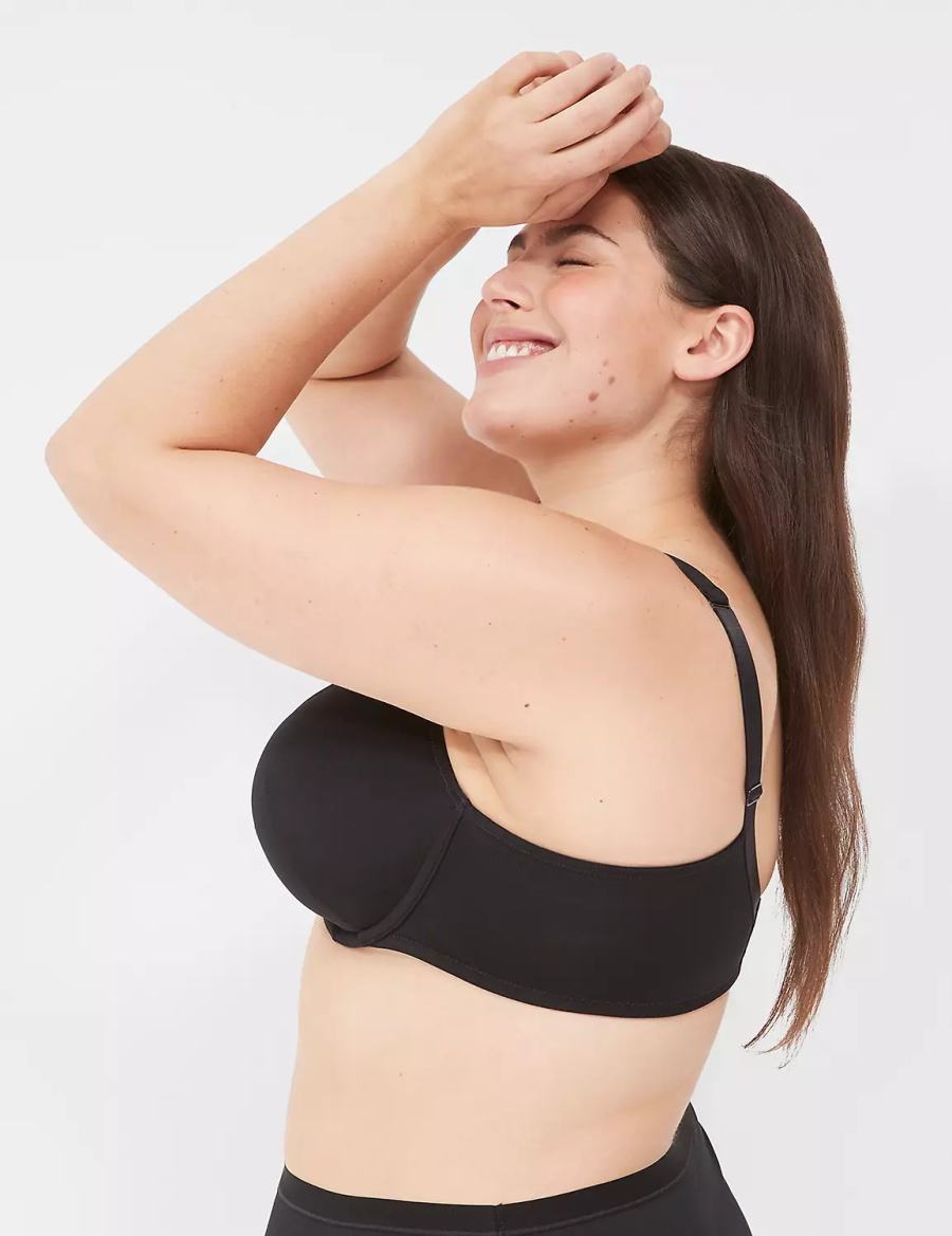 Lane Bryant Boost Plunge Women Bralettes Black | DEF1545HG