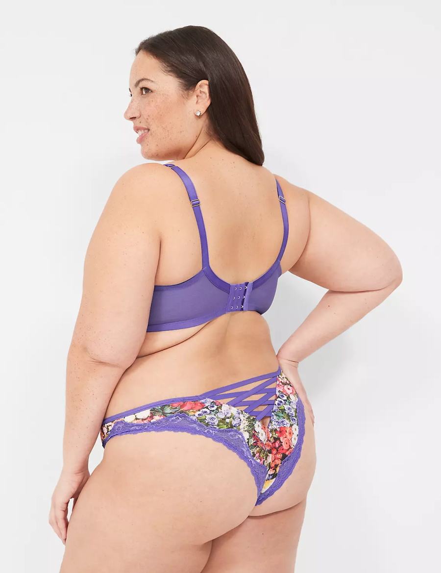 Lane Bryant Boost Women Balconette Bra Purple Multicolor | IHD2724VY