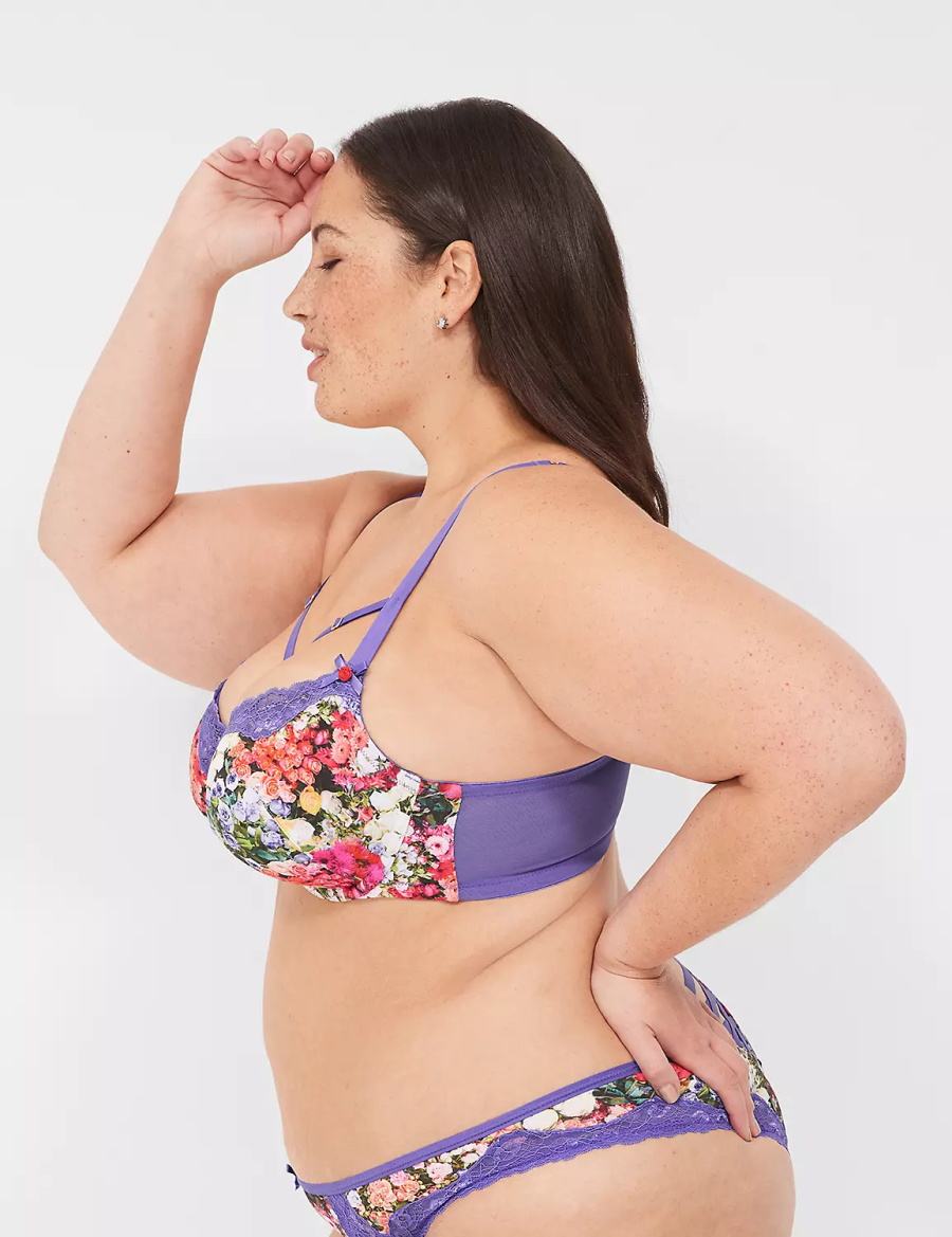 Lane Bryant Boost Women Balconette Bra Purple Multicolor | IHD2724VY