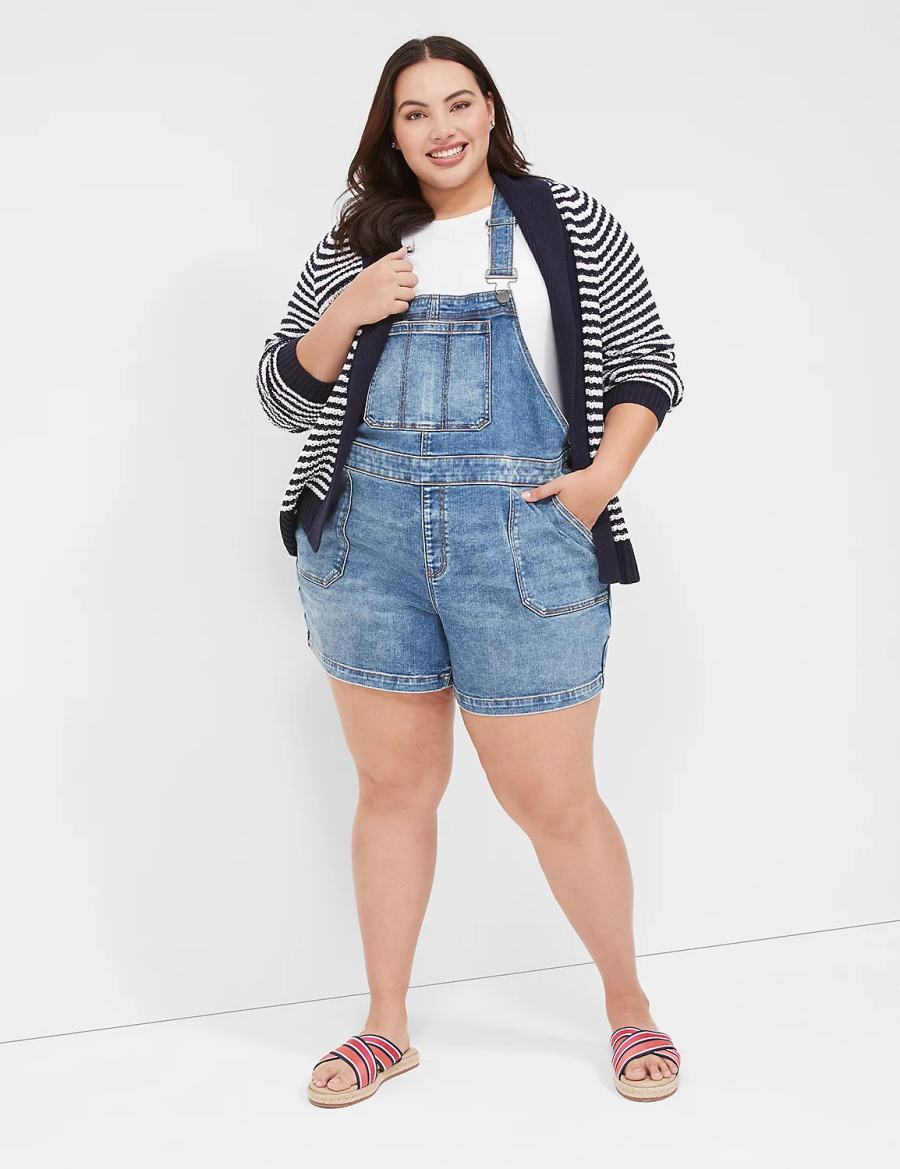 Lane Bryant Boyfriend Denim Women Overall Blue | UXQ9125XF