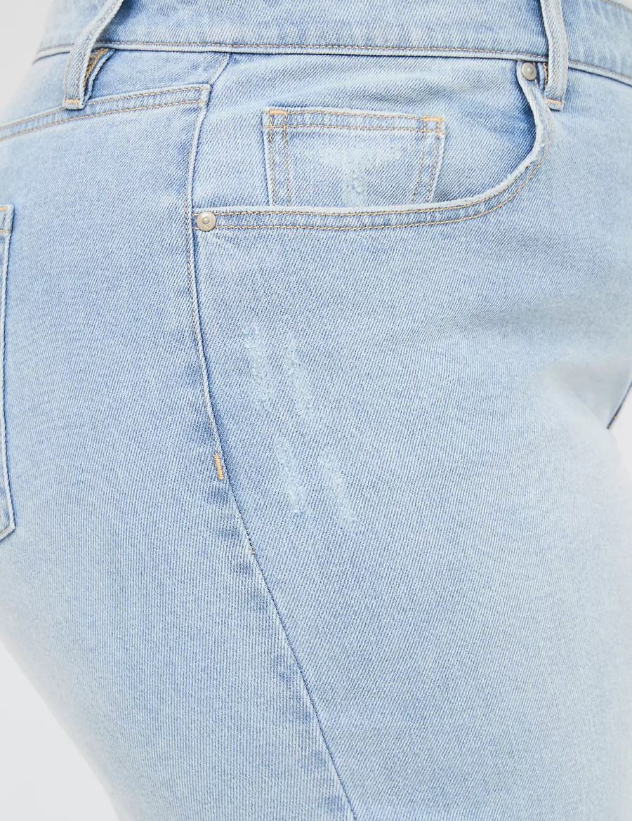 Lane Bryant Boyfriend Fit Capri With Embroidery Women Jeans Light Blue | WPL3445EH