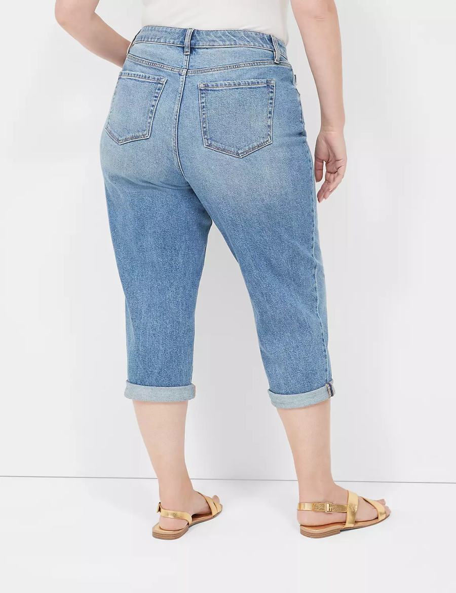 Lane Bryant Boyfriend Fit Capri Women Jeans Blue | KUL999XR