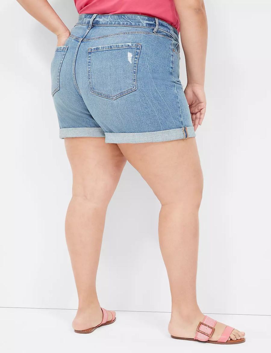 Lane Bryant Boyfriend Fit Jean Women Shorts Blue | QNV6790DH