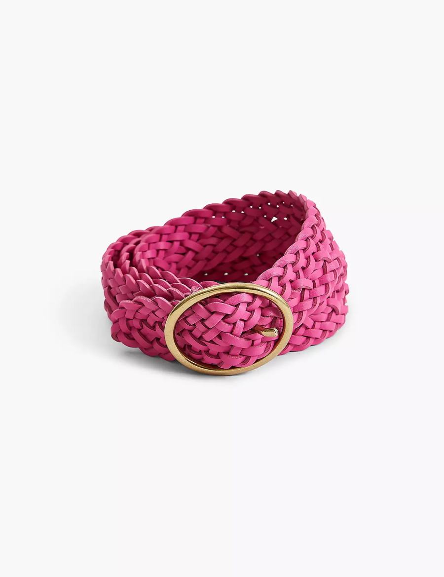 Lane Bryant Braided Faux-Leather Oval Women Belts Fuchsia | BSU2685PW