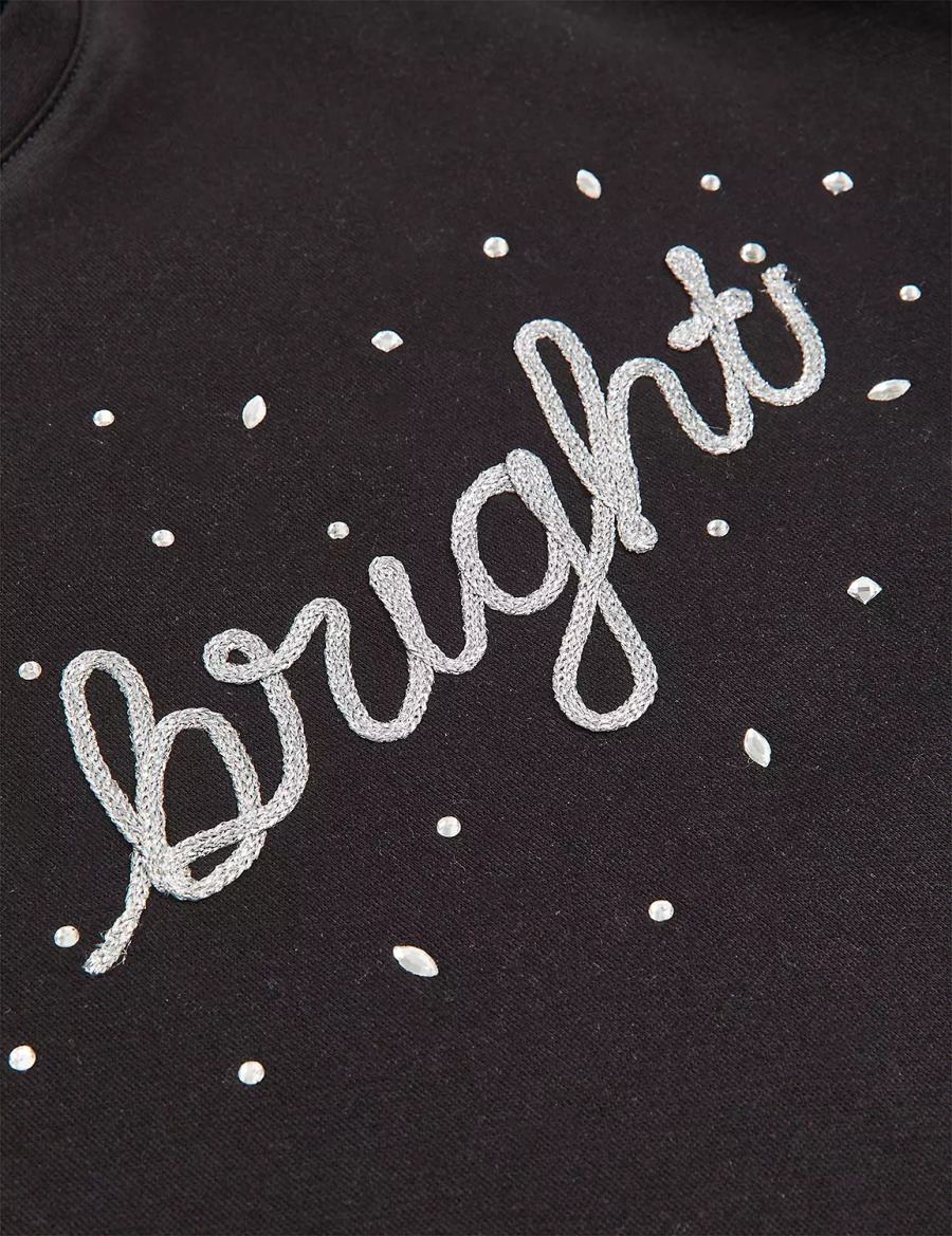 Lane Bryant Bright Embroidered Graphic Women Sweatshirts Black | FCV995SE