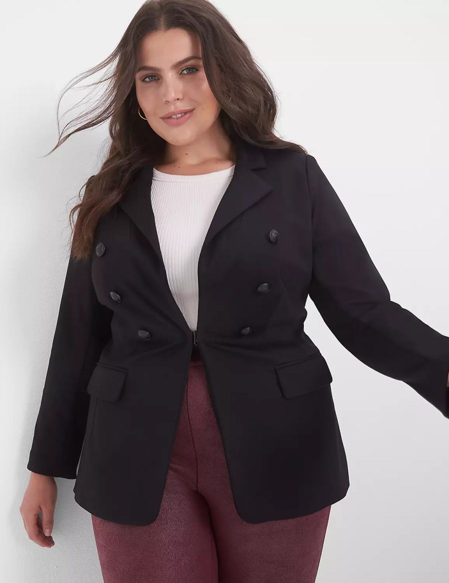 Lane Bryant Bryant Women Blazers Black | EZO7693ZB