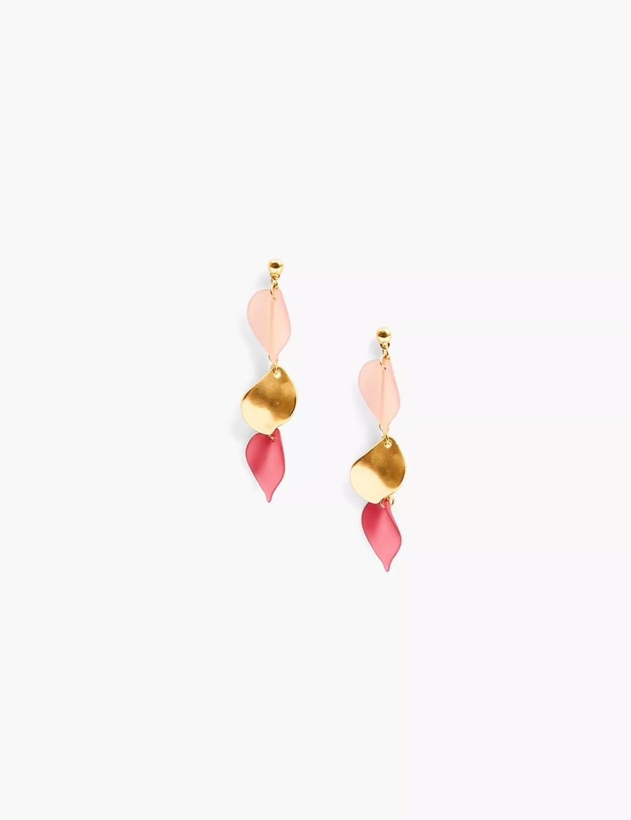 Lane Bryant Cabernet Petal Drop Women Earrings Gold | MGW4854FL