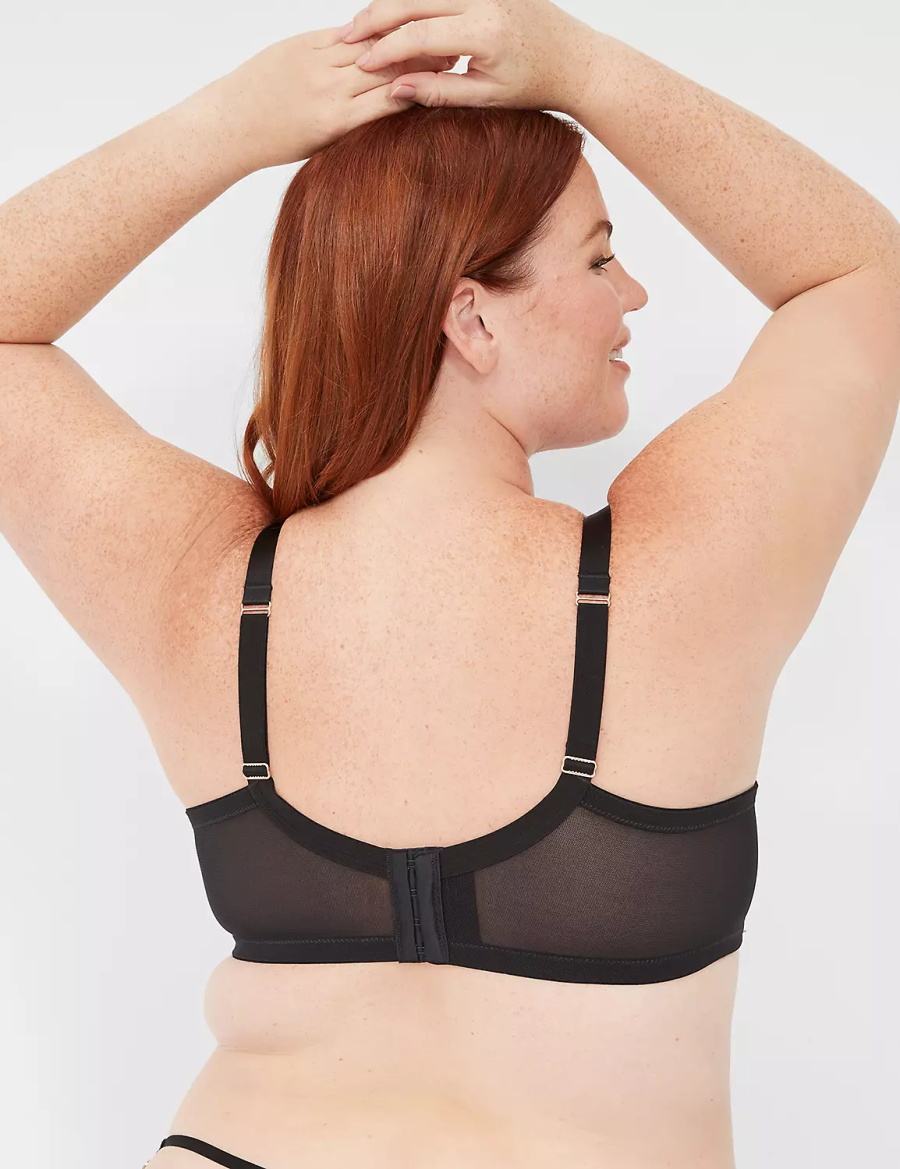 Lane Bryant Chain Quarter Cup Women Bralettes Black | EJP8348KC