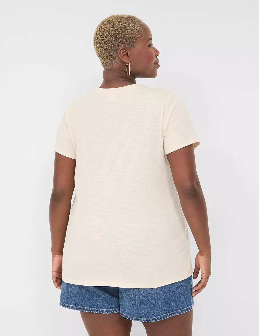 Lane Bryant Coca-Cola Graphic Tee Women T Shirts Cream White | FHY6997MI