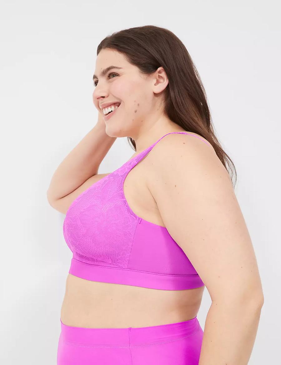 Lane Bryant Comfort Bliss Lightly Lined No-Wire Women Bralettes Light Purple | BSO268SC