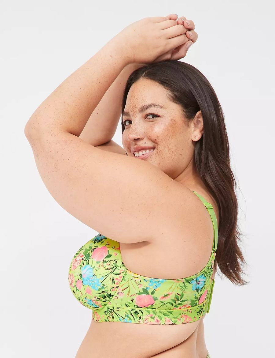 Lane Bryant Comfort Bliss Lightly Lined Plunge Women Bralettes Green | OVA8492MD