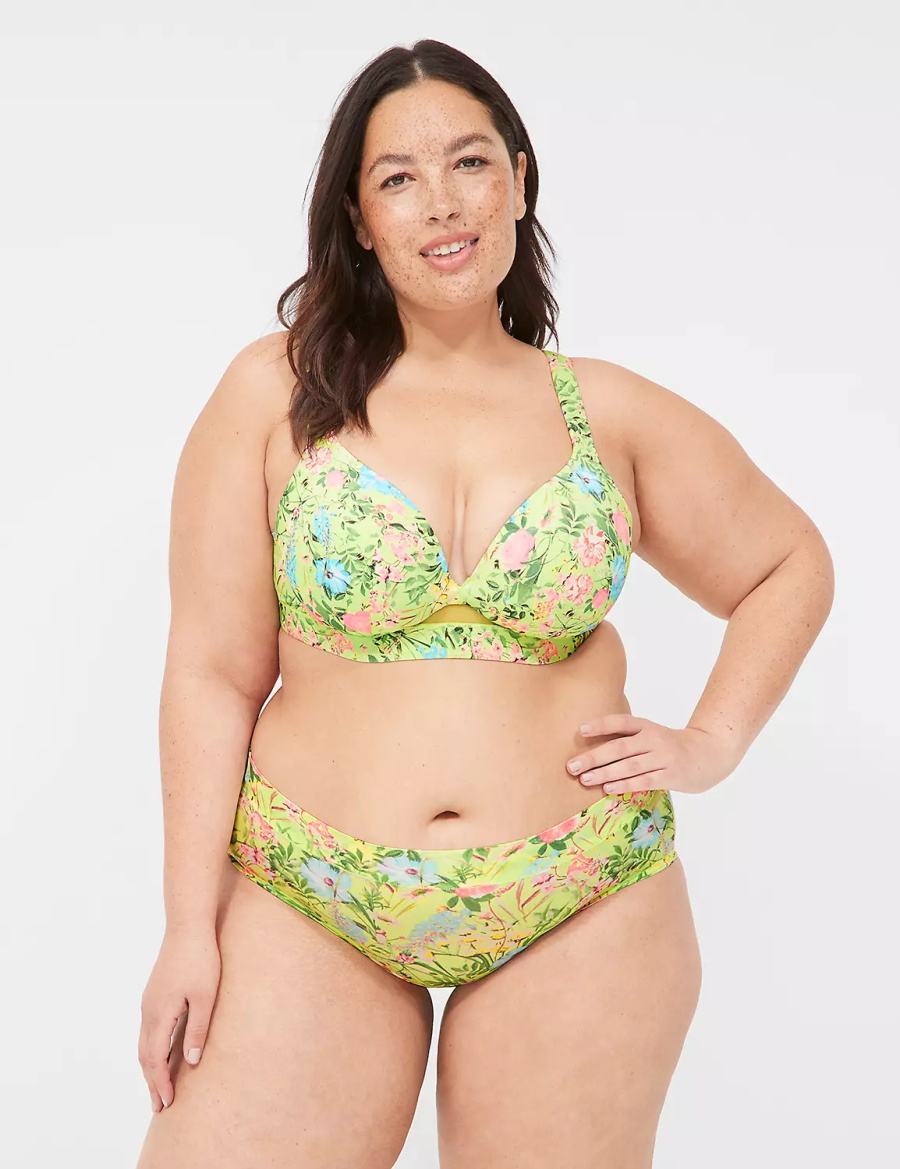 Lane Bryant Comfort Bliss Lightly Lined Plunge Women Bralettes Green | OVA8492MD