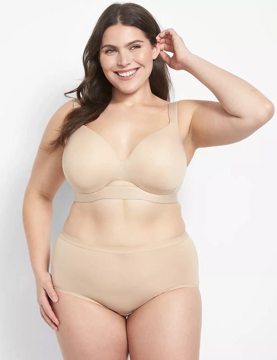 Lane Bryant Comfort Bliss Lightly Lined Full Coverage Women Bralettes Beige | RXJ4363KI