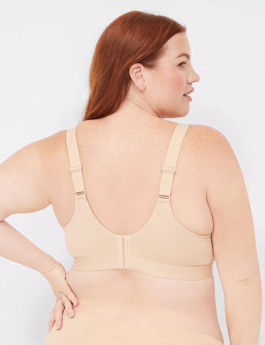 Lane Bryant Comfort Bliss Lightly Lined Plunge Women Bralettes Beige | TZP1747HW