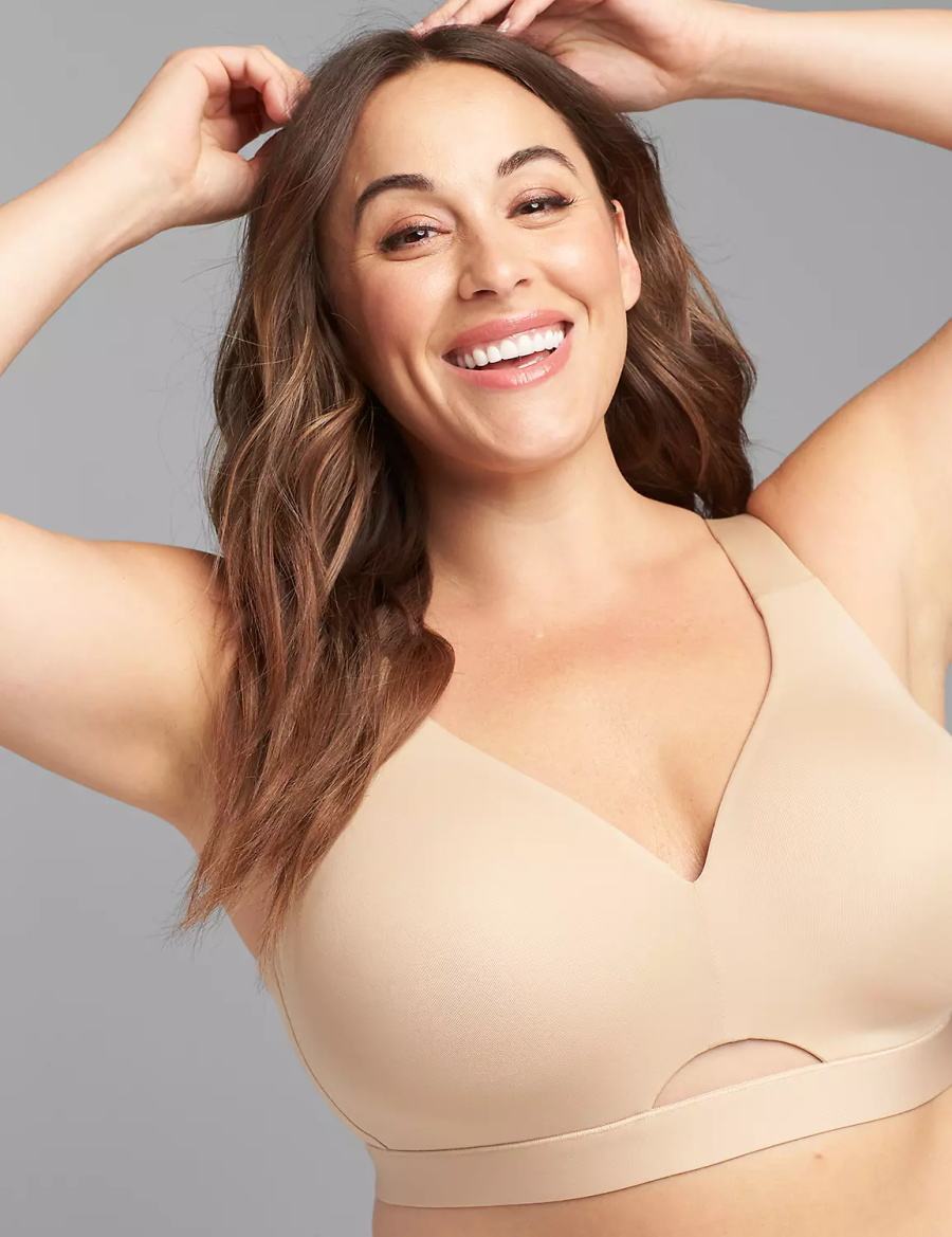 Lane Bryant Comfort Bliss Lightly Lined No-Wire Women Bralettes Beige | IJV6547RG