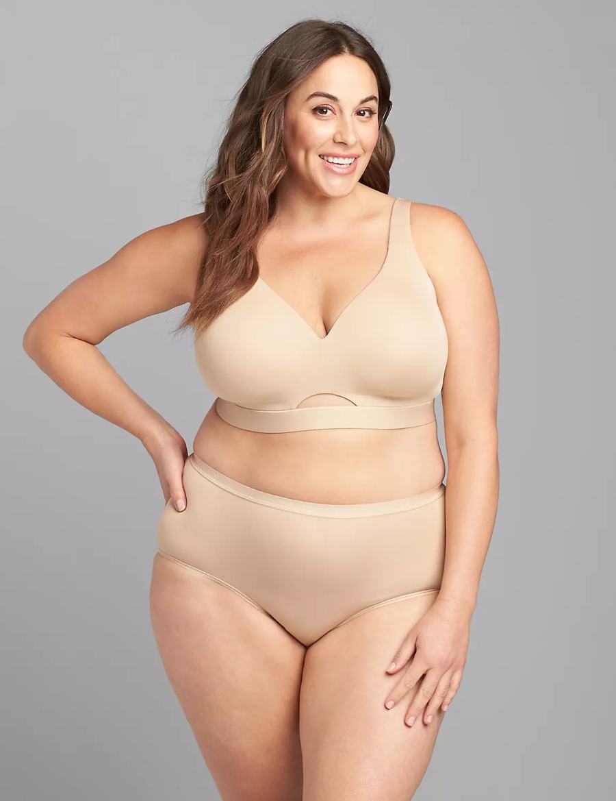 Lane Bryant Comfort Bliss Lightly Lined No-Wire Women Bralettes Beige | IJV6547RG