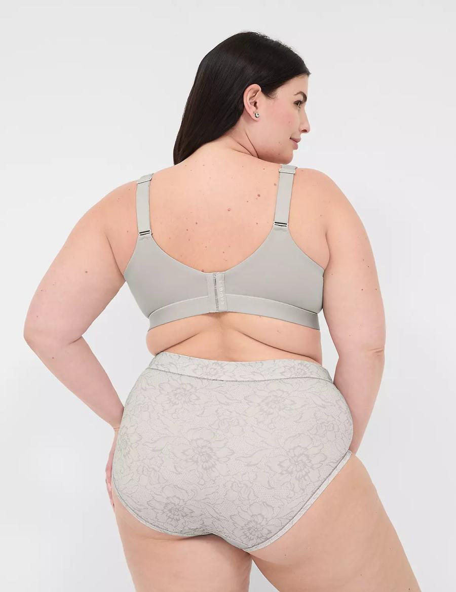 Lane Bryant Comfort Bliss Lightly Lined Full Coverage With Lace Women Bralettes Grey | BHV264BY