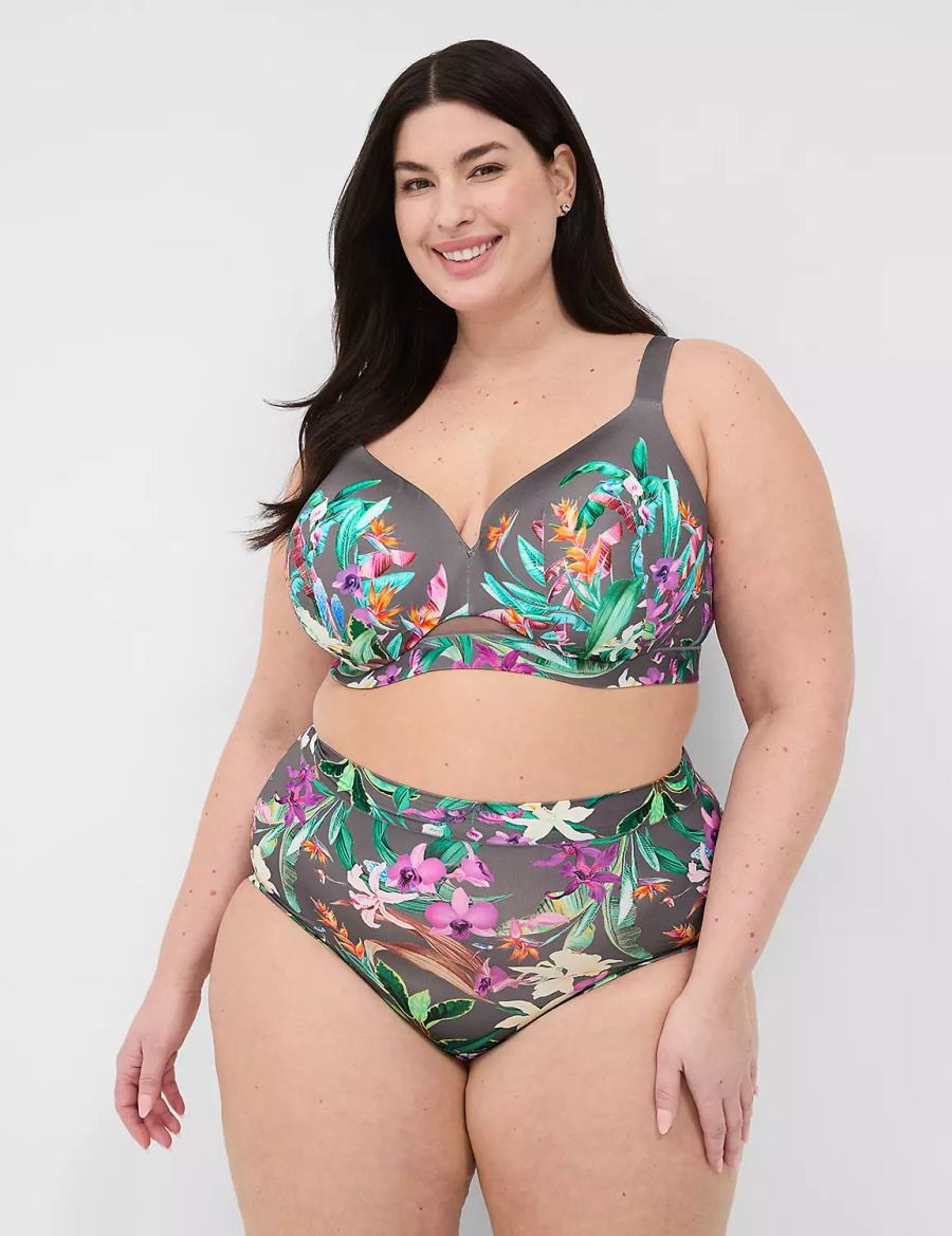 Lane Bryant Comfort Bliss Lightly Lined Full Coverage Women Bralettes Green Multicolor | OBY6588EI