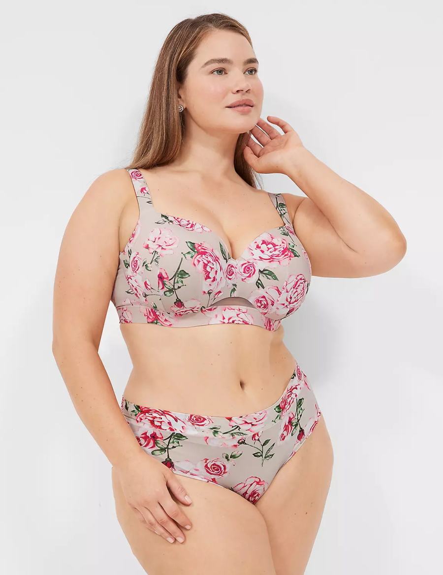 Lane Bryant Comfort Bliss Lightly Lined Women Balconette Bra Rose Grey | IHS856AR