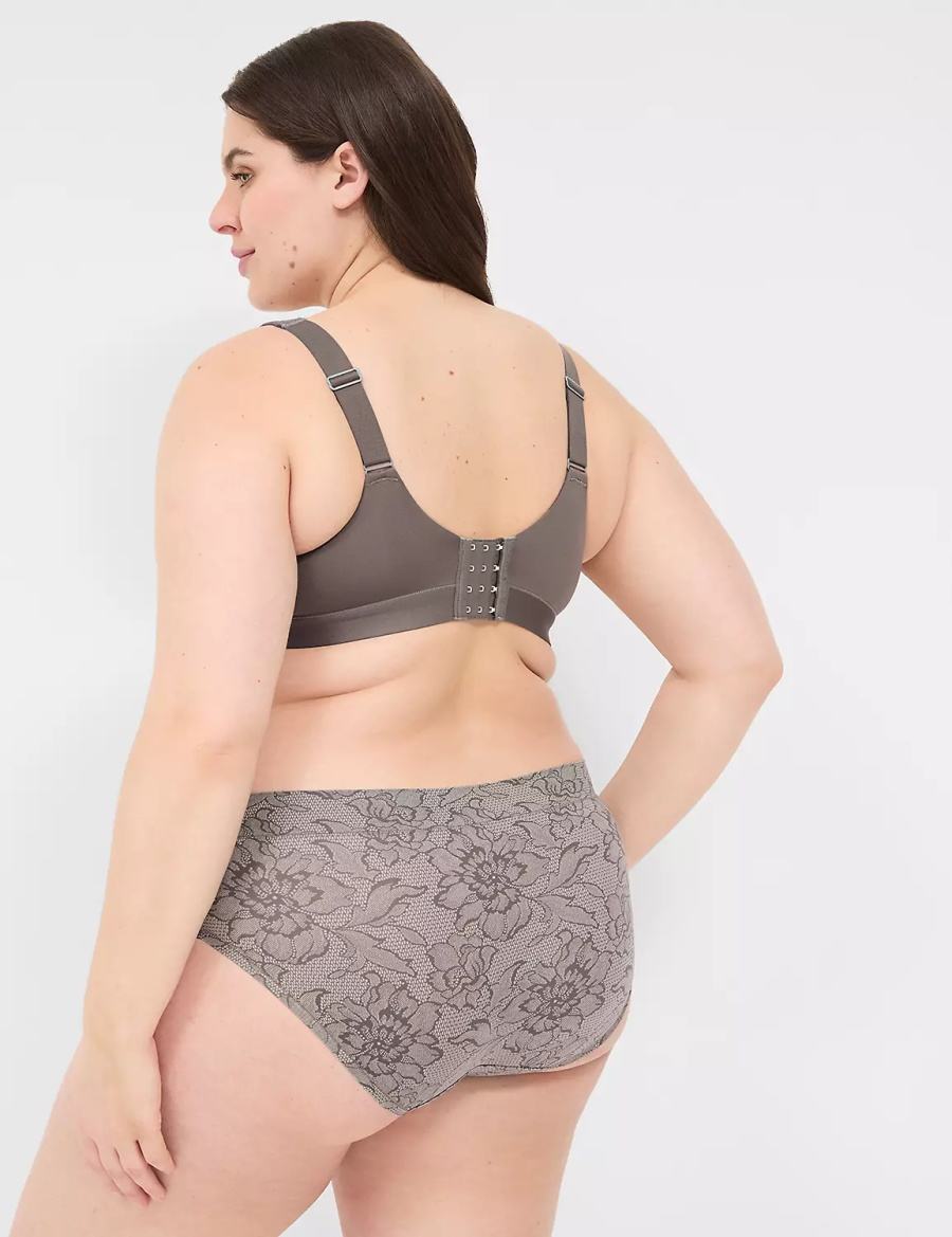 Lane Bryant Comfort Bliss Lightly Lined With Lace Women Balconette Bra Dark Grey | AOX8425OS