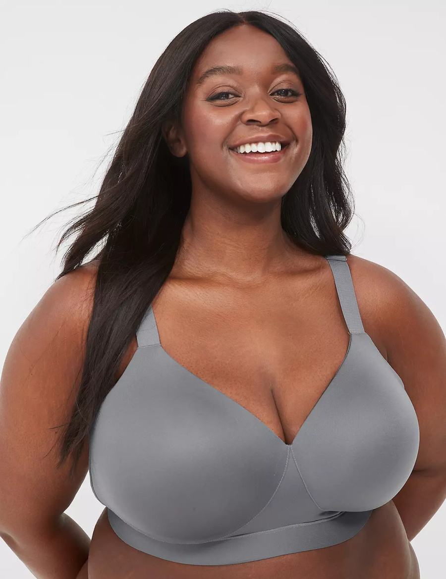 Lane Bryant Comfort Bliss No-Wire Lounge Women Bralettes Dark Grey | TOZ5866WW