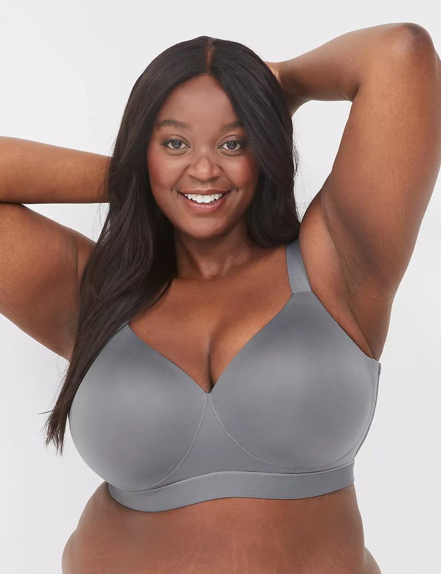 Lane Bryant Comfort Bliss No-Wire Lounge Women Bralettes Dark Grey | TOZ5866WW