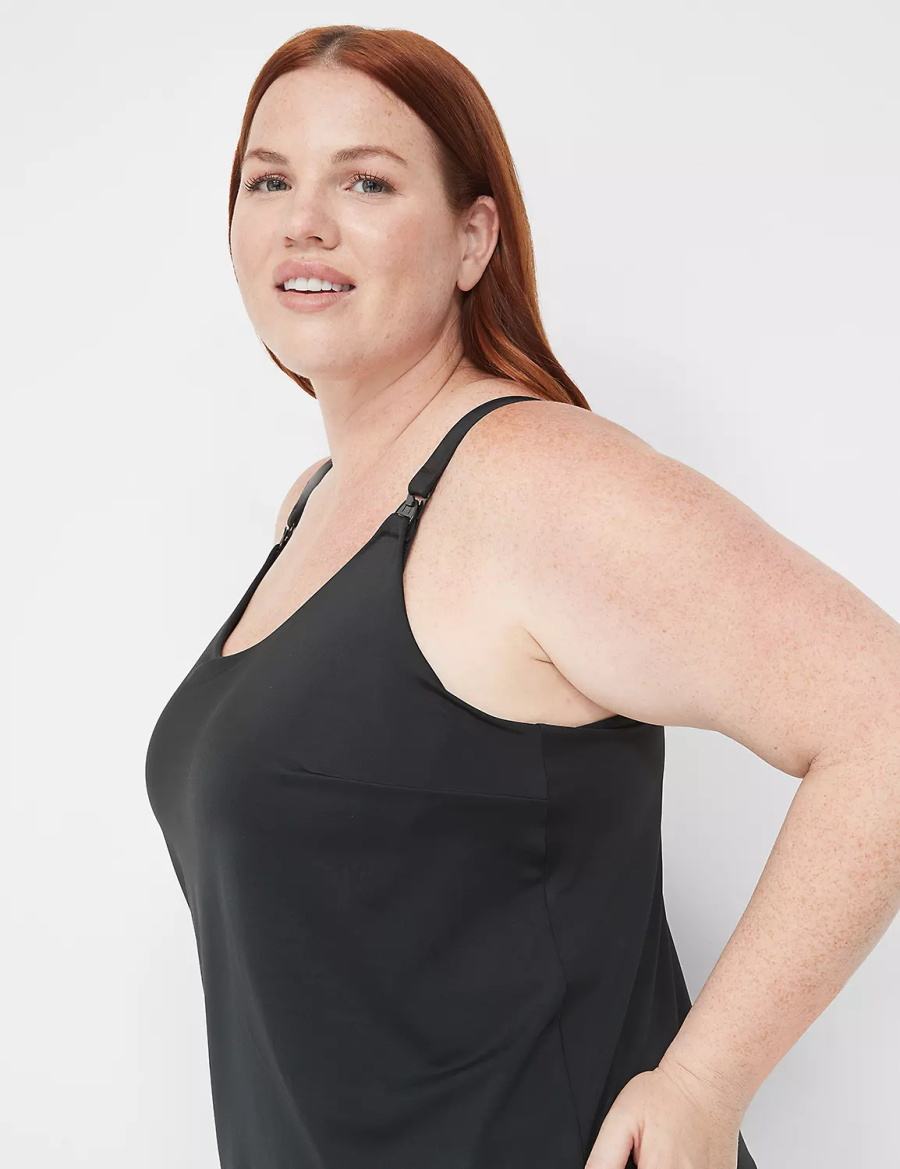 Lane Bryant Comfort Bliss Nursing Cami Women Bralettes Black | OQL2693AV