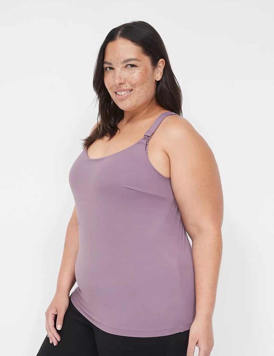 Lane Bryant Comfort Bliss Nursing Cami Women Bralettes Purple | DXT3327EV