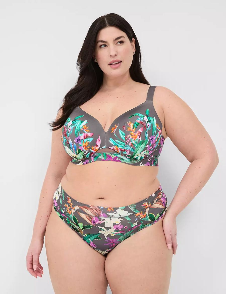 Lane Bryant Comfort Bliss Women Thong Panty Green Multicolor | XEU10035FU