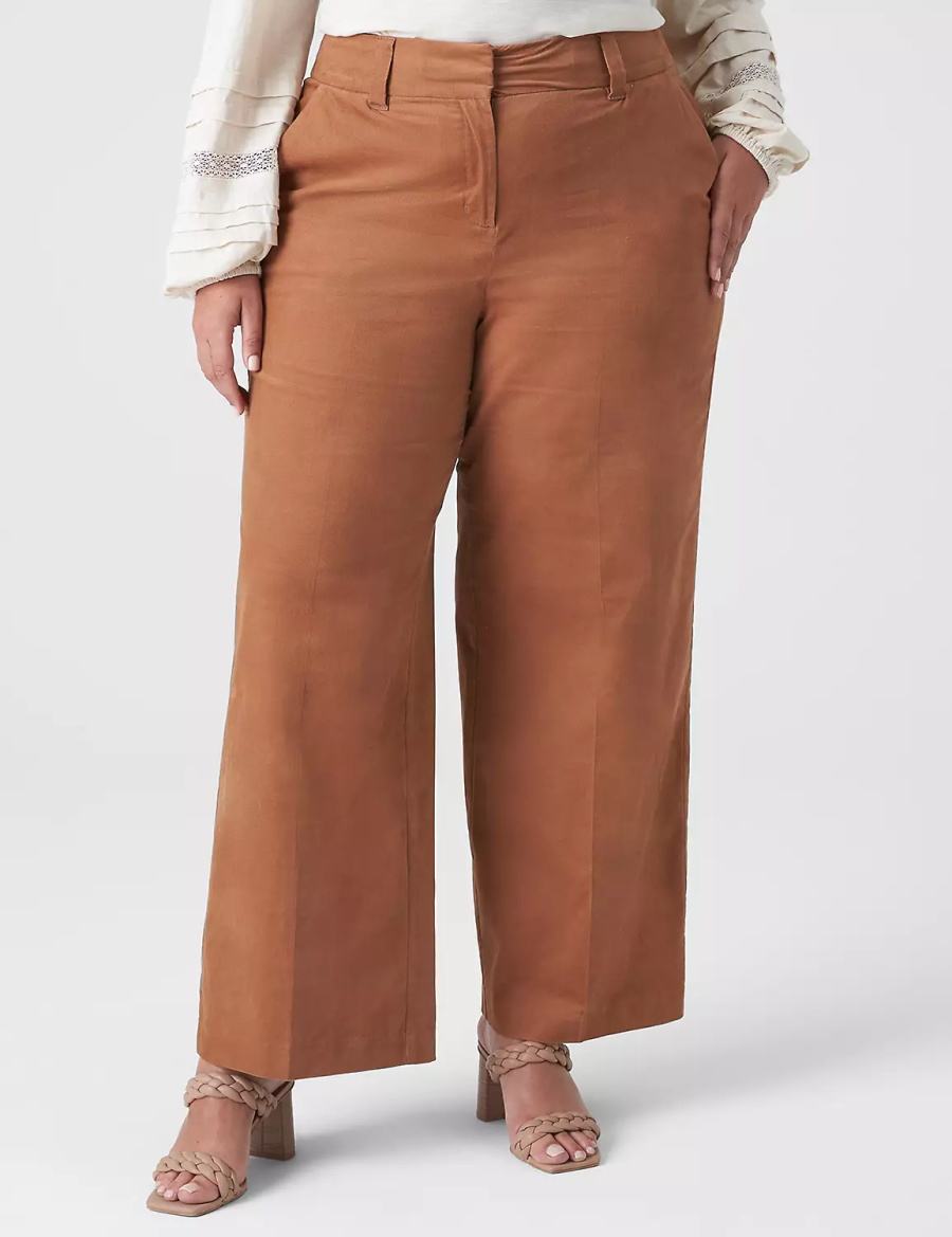 Lane Bryant Corduroy Trouser Women Pants Brown | RYS9252YY