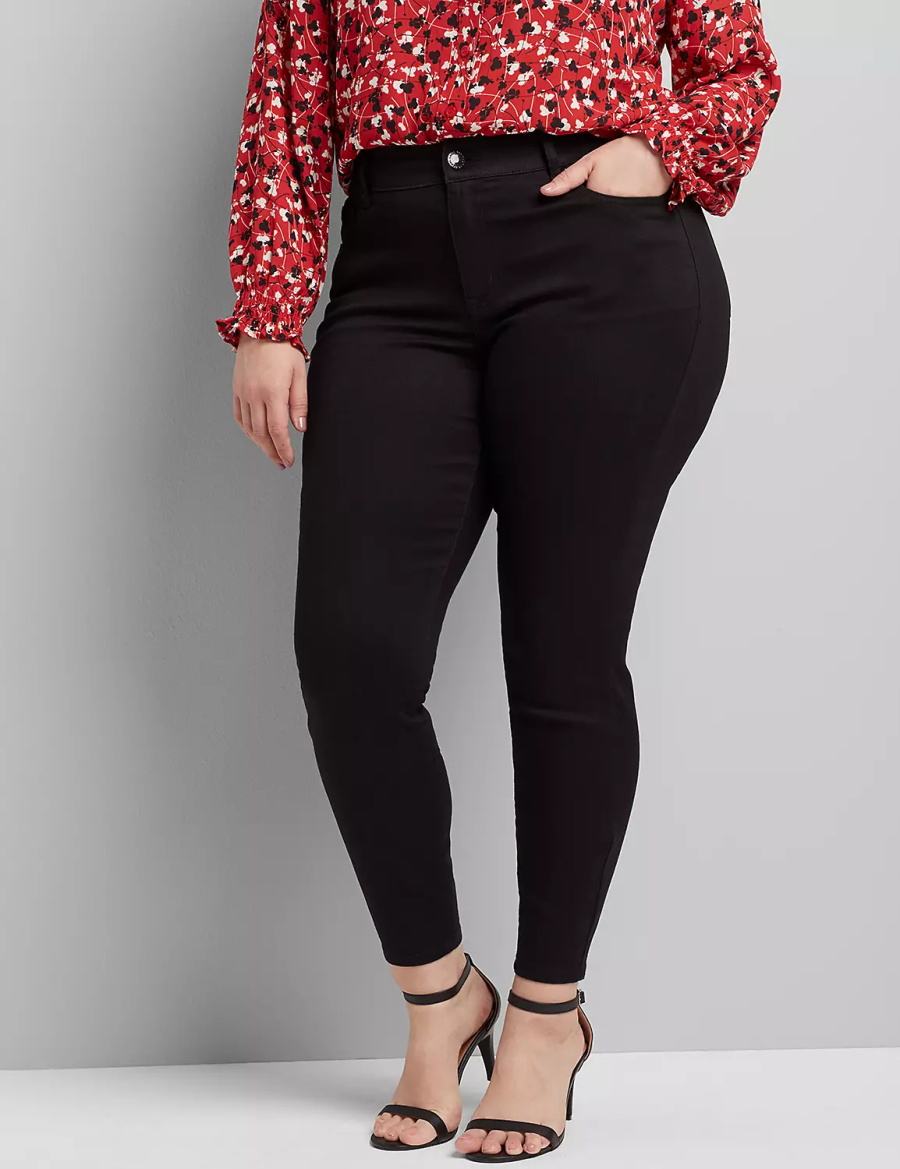 Lane Bryant Curvy Fit High-Rise Skinny Women Jeans Black | SNV5950ET