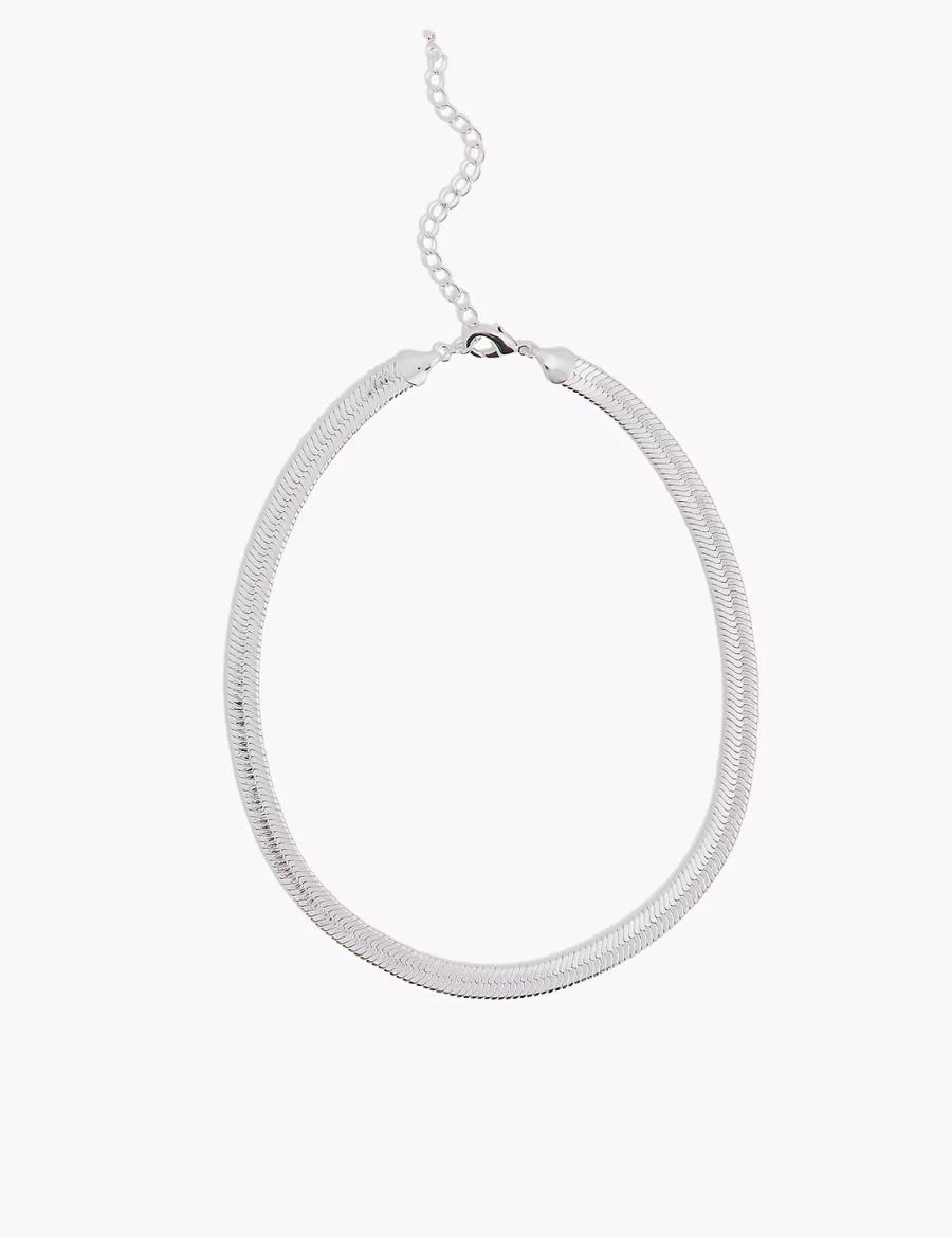 Lane Bryant Demi-Fine Flat Women Chain Necklace Silver | UNU921GA