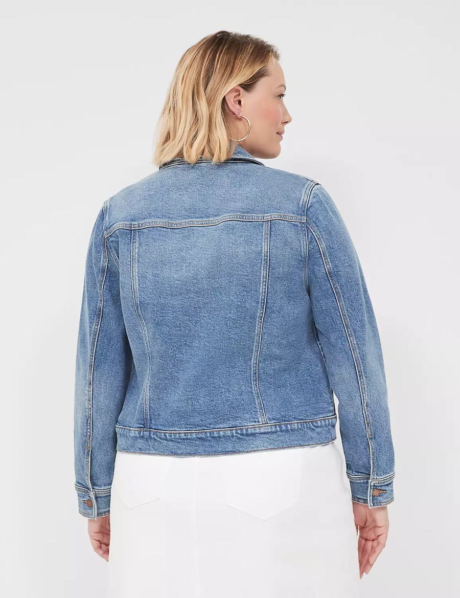 Lane Bryant Denim Women Jackets Blue | LDV6885YF