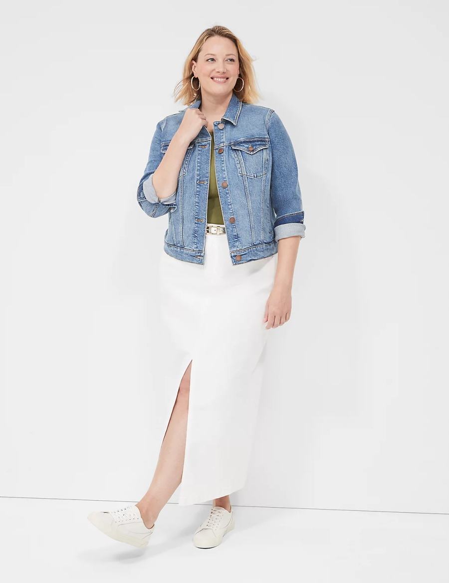 Lane Bryant Denim Women Jackets Blue | LDV6885YF