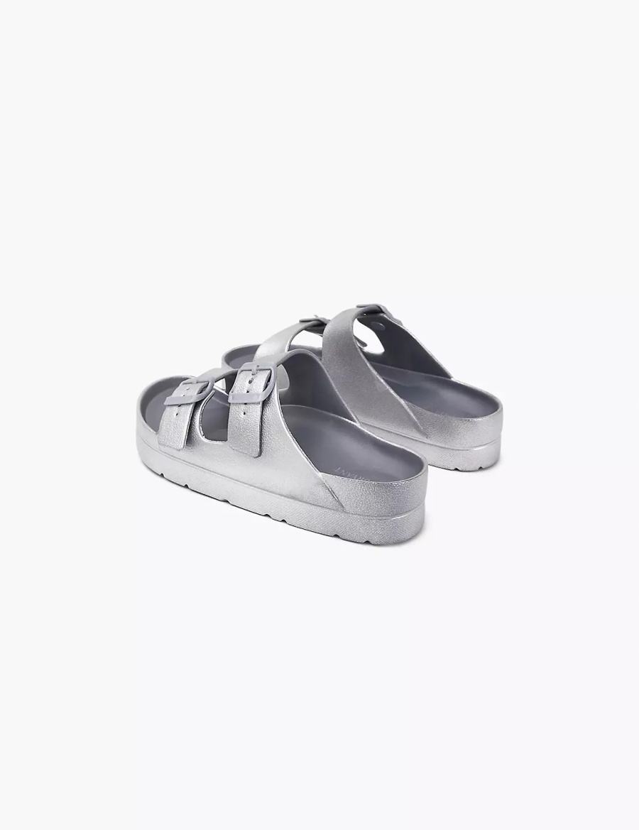 Lane Bryant Double-Band Women Slide Sandals Grey | AYR8015PM