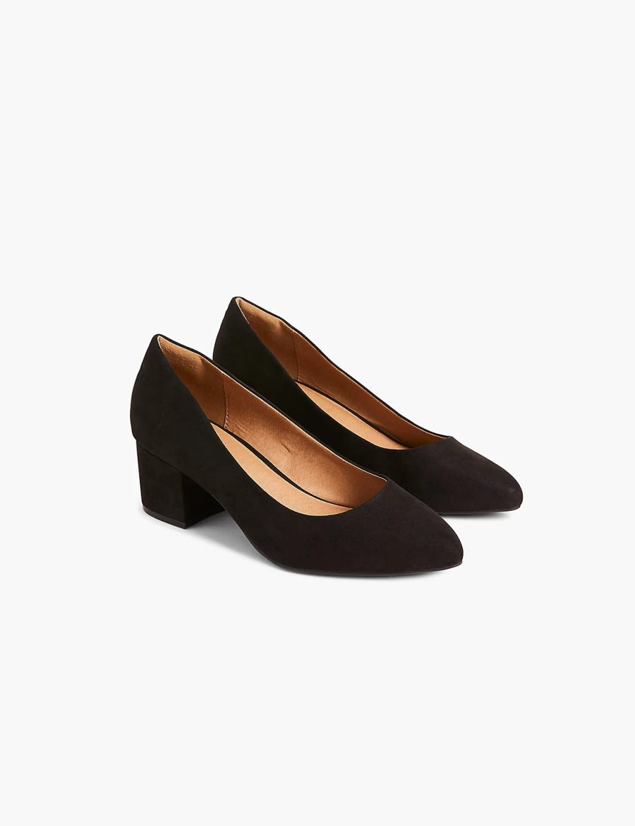 Lane Bryant Dream Cloud Block Heel Women Pumps Black | SWW530QB