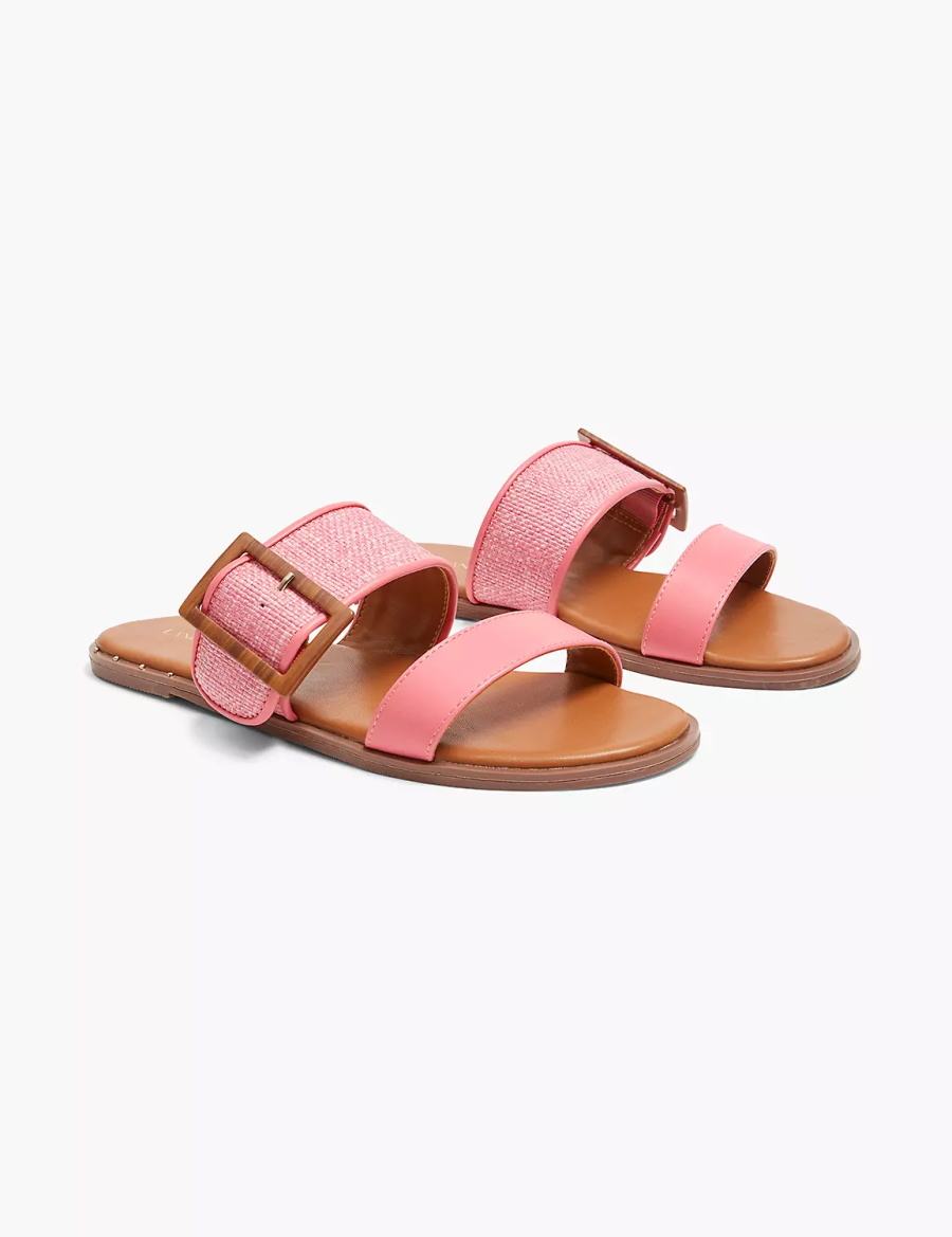 Lane Bryant Dream Cloud Buckle Slip-On Women Flat Sandals Coral | ZMT3997QC