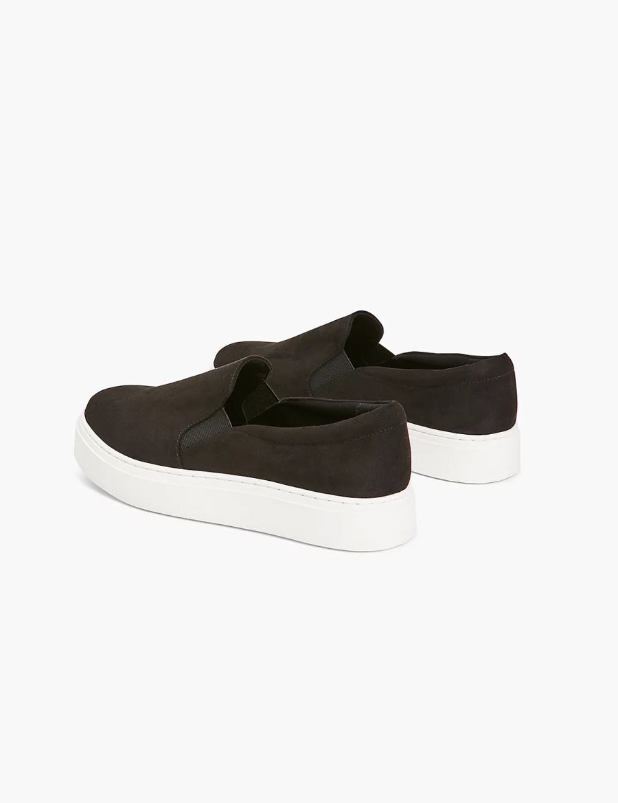 Lane Bryant Dream Cloud Faux-Suede Slip-On Women Sneakers Black | DWG2699FB