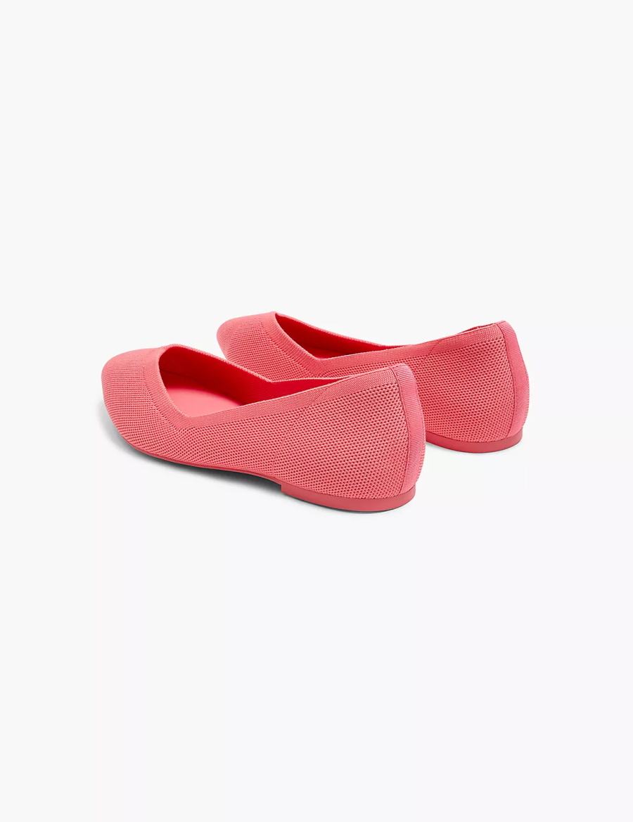 Lane Bryant Dream Cloud Pointed Toe Knit Women Ballet Flats Coral | IUT1290ZE