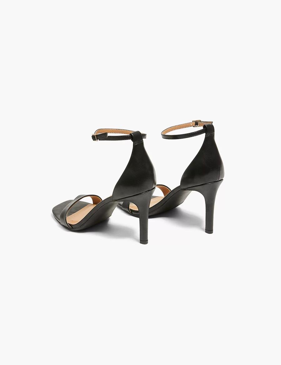 Lane Bryant Dream Cloud Single-Strap Stiletto Heel Women Heels Sandals Black | ELW7924KD