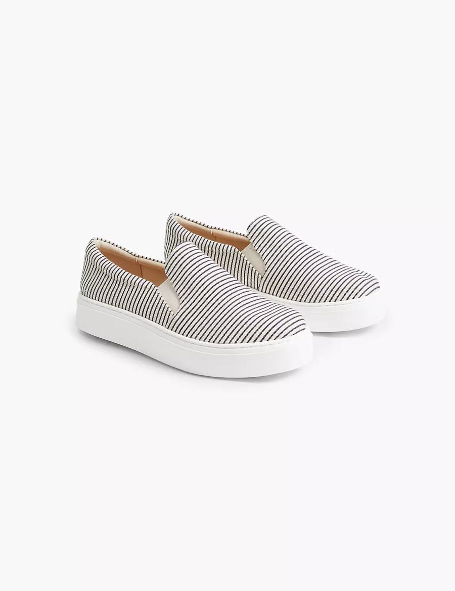 Lane Bryant Dream Cloud Striped Slip-On Platform Women Sneakers Blue | UBW267PU