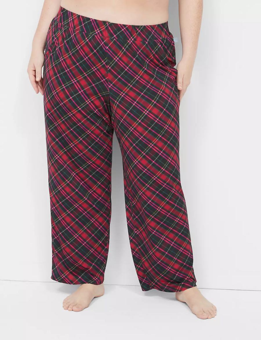 Lane Bryant DreamyCool Block Women Pants Red Black | CIH6347YG