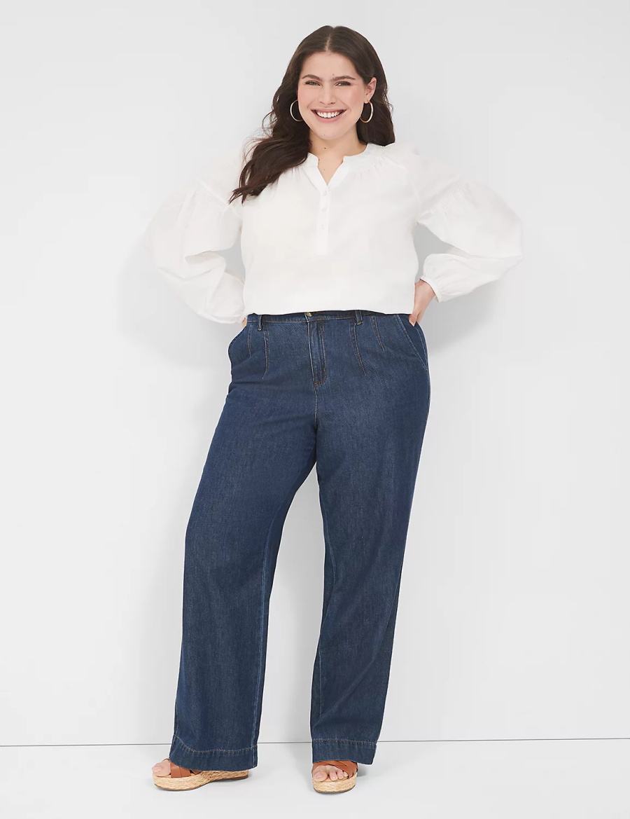 Lane Bryant Dressy Women Jeans Dark Blue | PUW1258ST