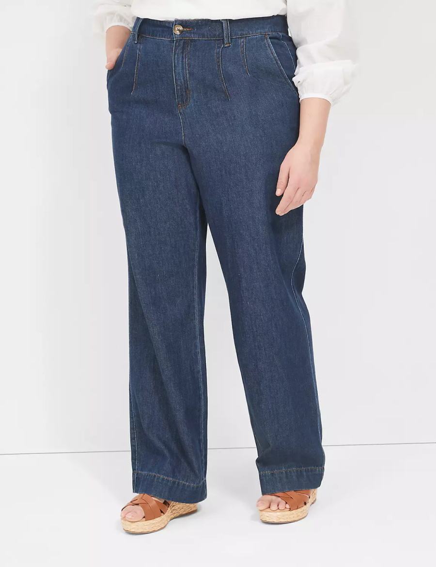 Lane Bryant Dressy Women Jeans Dark Blue | PUW1258ST