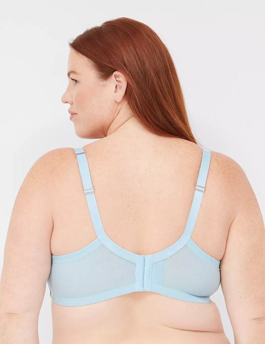 Lane Bryant Embroidered Boost Women Balconette Bra Blue | OHC4829AN