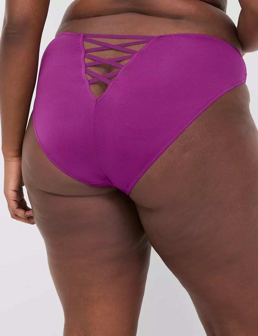 Lane Bryant Embroidered French Women Briefs Purple | IUV8629CR